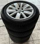 Alu kolo originál VW 7x16" ET45 5x112x57 a Saetta Winter 205/60 R16 92H 40%