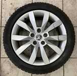 Alu kolo originál ŠKODA 6x17“ ET48, 5x112x57 a Continental WinterContact TS850 P 205/50 R17 93V XL 20%